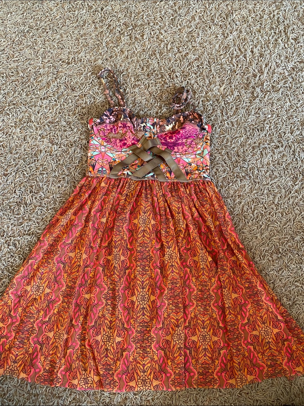 Girls' Pink & Orange Floral top